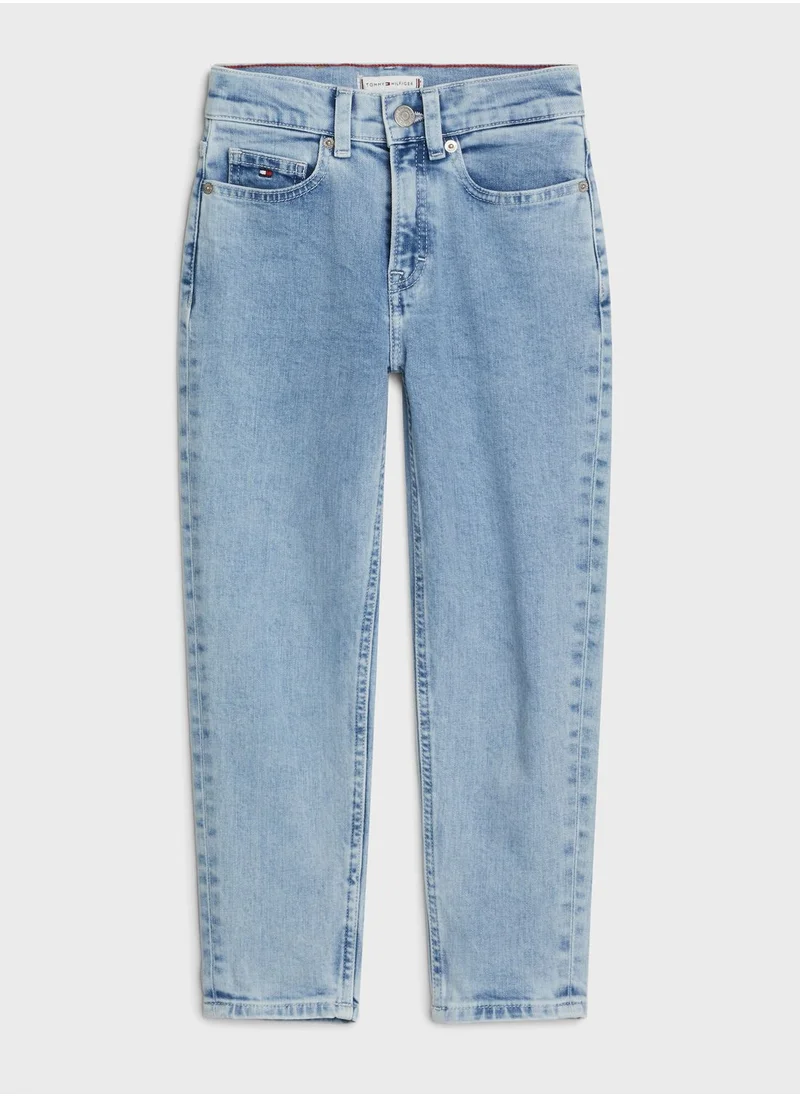 TOMMY HILFIGER Kids Light Wash Tapered Jeans