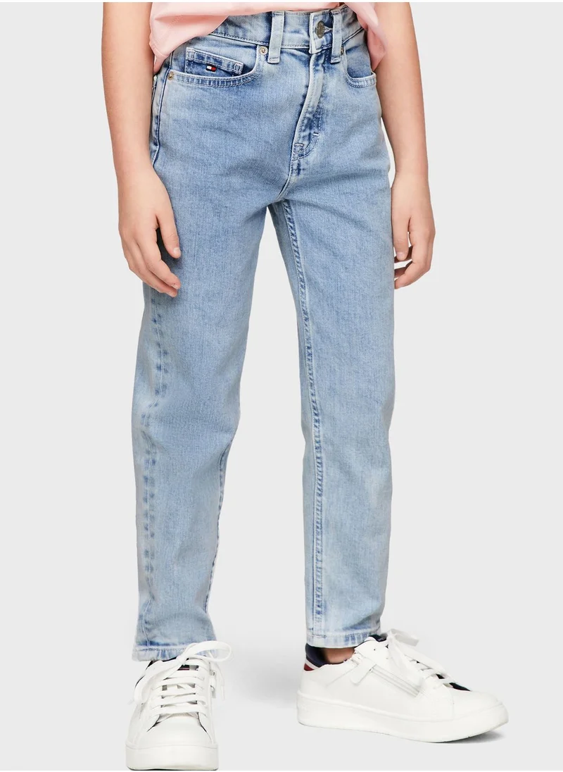 TOMMY HILFIGER Kids Light Wash Tapered Jeans