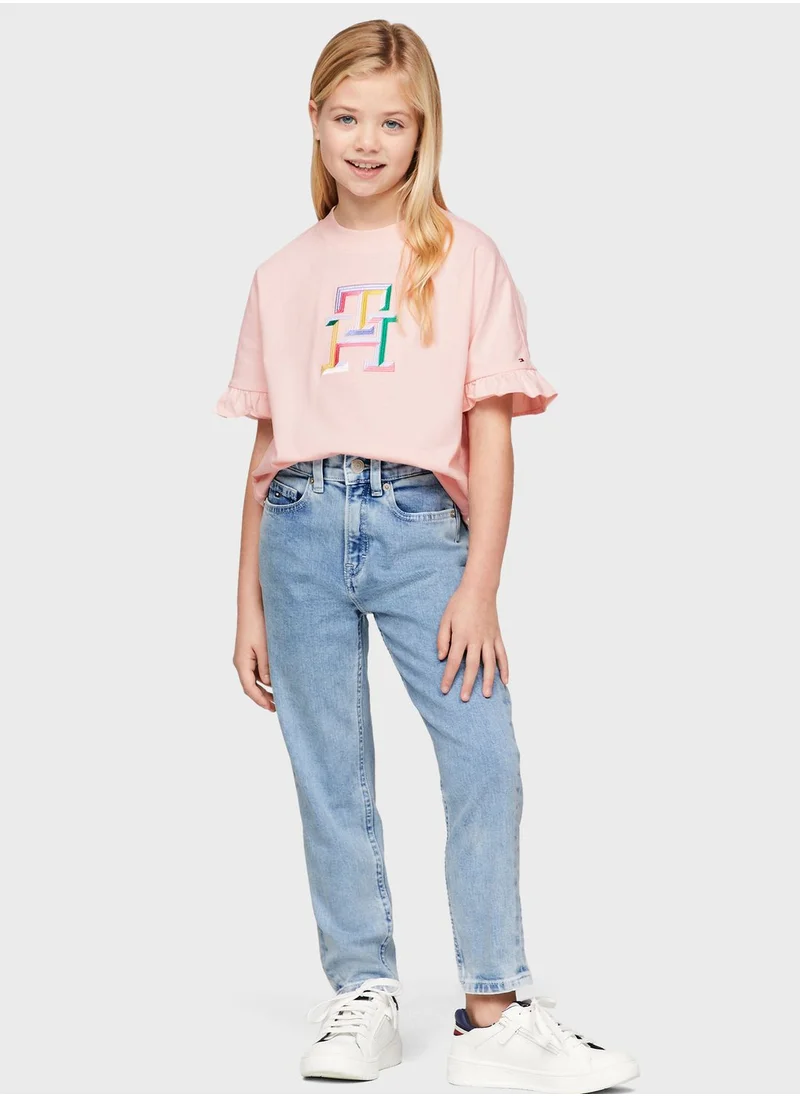 TOMMY HILFIGER Kids Light Wash Tapered Jeans