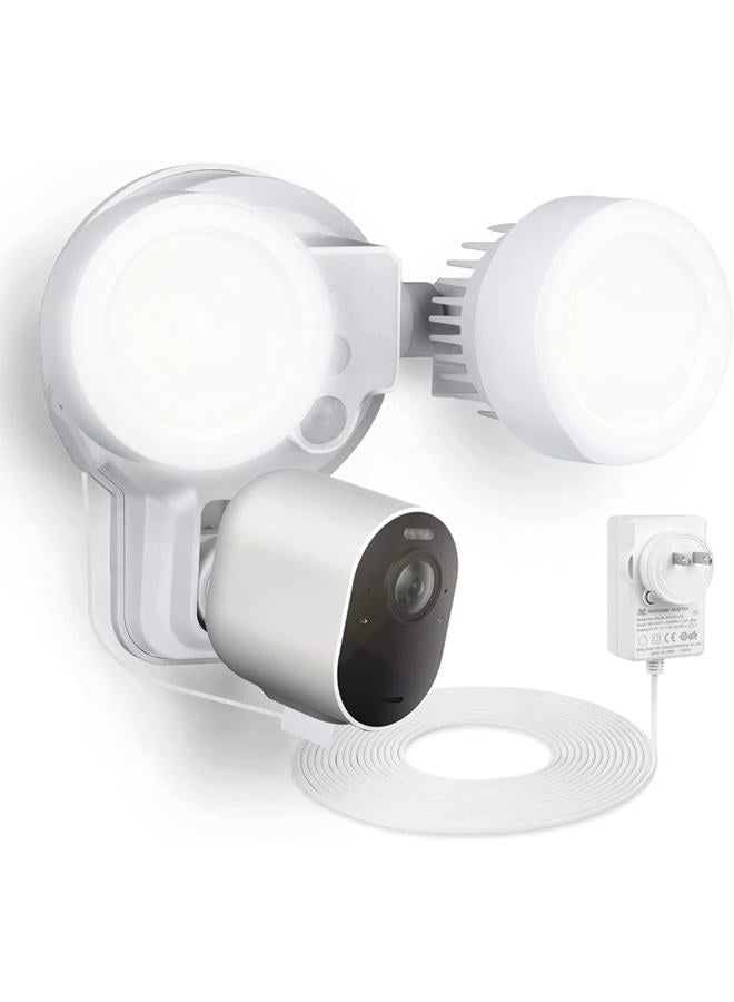 Wasserstein 3-in-1 Plugged-in Floodlight, Charger, and Mount with 24.6ft(7.5m) External Adaptor Compatible with Arlo Pro 3/Pro 4 & Arlo Ultra/Ultra 2-2000 Lumens, AC 110-220V  - Image 1