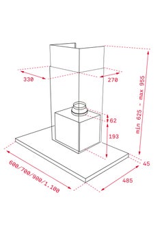 TEKA TEKA Decorative Horizontal Hood with Electronic Control Display, 3 Speeds + Intensive Mode, and 920 m³/h Free Outlet Exhaust Capacity DLH 686  - Image 2