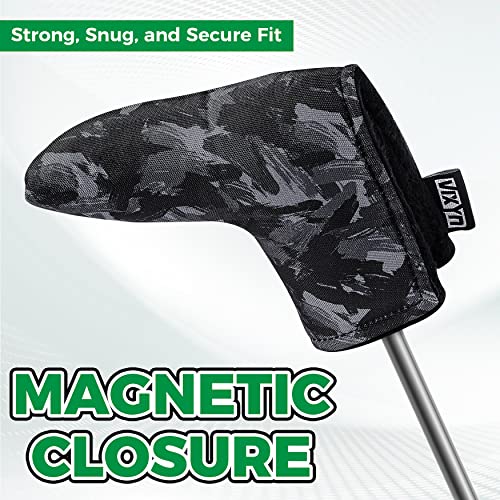 VIXYN Blade Putter Cover - Premium Golf Putter Headcovers - Magnetic Fleeced Lined Head Covers (Black Brush) - Image 3