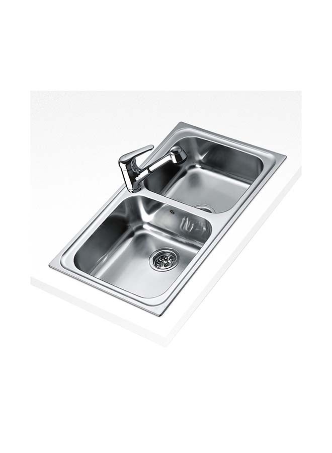 TEKA Classic 2B 86 Inset Stainless Steel Sink With Two Bowls Stainless Steel 860x500x190mmmm - Image 1