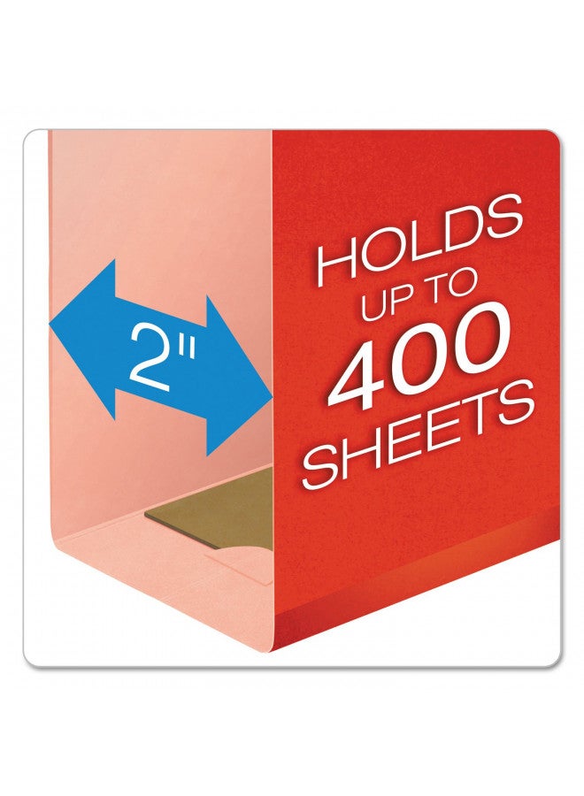 Pendaflex Extra Capacity Reinforced Hanging File Folders, 2", Legal Size, Red, 1/5 Cut, 25/BX (4153x2 RED) - Image 1