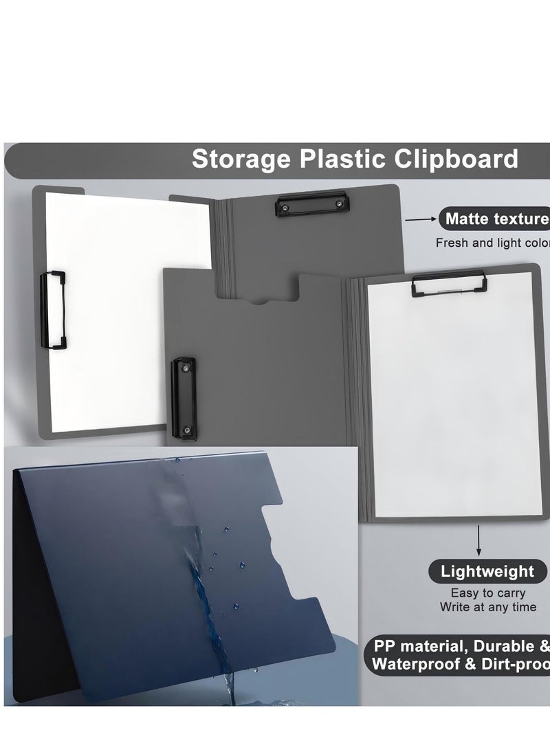 لوح أوراق A4 قابل للطي، مع غطاء دوار 360 درجة ومشبكين لتنظيم أوراق A3 و A4، أسود - Image 4