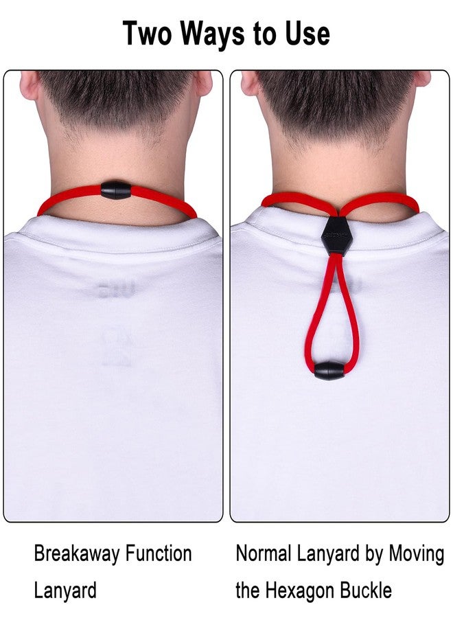 Wisdompro 23 inch Durable Round Cord Adjustable Lanyard with Safety Breakaway Buckle, Detachable Buckle and Heavy Duty Metal Hook for ID Card Badge Holder and Keys - Red - Image 5