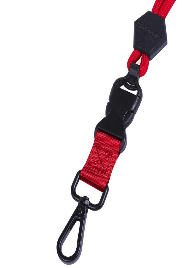 Wisdompro 23 inch Durable Round Cord Adjustable Lanyard with Safety Breakaway Buckle, Detachable Buckle and Heavy Duty Metal Hook for ID Card Badge Holder and Keys - Red - Image 4