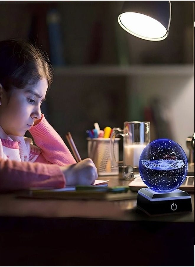 MIXDE Galaxy Crystal Ball Nightlight Multicolor 3D Universe Planet Model with Touch Base  - Image 5