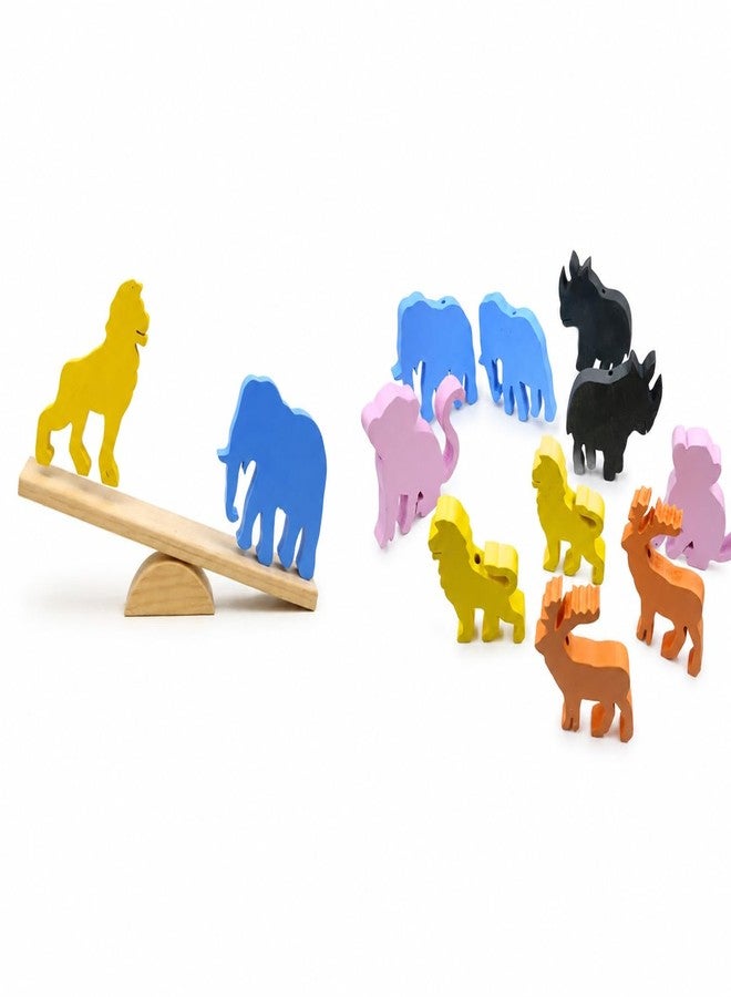 Tantrums Colorful Wild Animal Balancing Game for Kids | Wooden Stacking, Animal Matching & Lacing Activity Set with 10 Animal Pieces | Hand-Eye Coordination & Brain Development Toy - Image 1