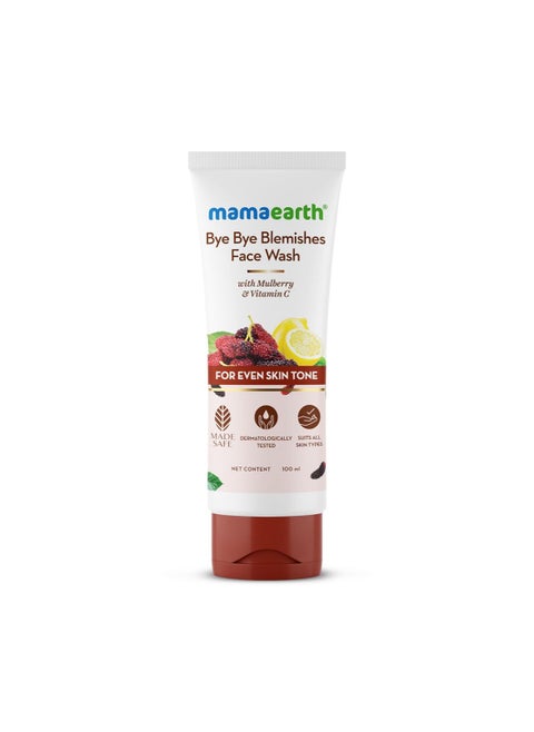 Mamaearth Bye Bye Blemishes Face Wash with Mulberry and Vitamin C for Even Skin Tone - 100 ml.