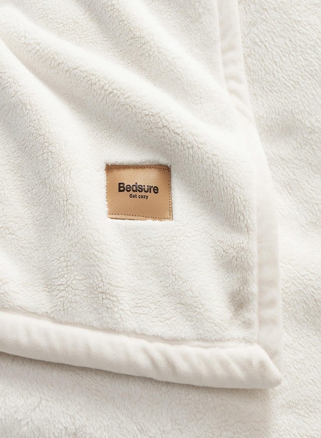 Bedsure Twin Blanket for Bed, Thick Heavy Warm Twin XL Blanket, GentleSoft Cozy Soft Fleece Throws for Room Fall Decor Essentials for Girls Guys, Anti-Static 500Gsm Design, Cream, 66x90 Inch - Image 5