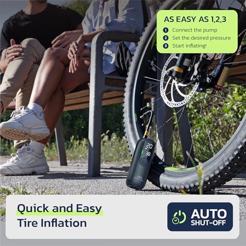 Woowind Tire Inflator Portable Air Compressor, Electric Bike Tire Pump with Gauge, Air Pump for Car Tires, 150PSI, Mobile Air Compressor for Car, Motorcycle, Electric Bike - Image 3