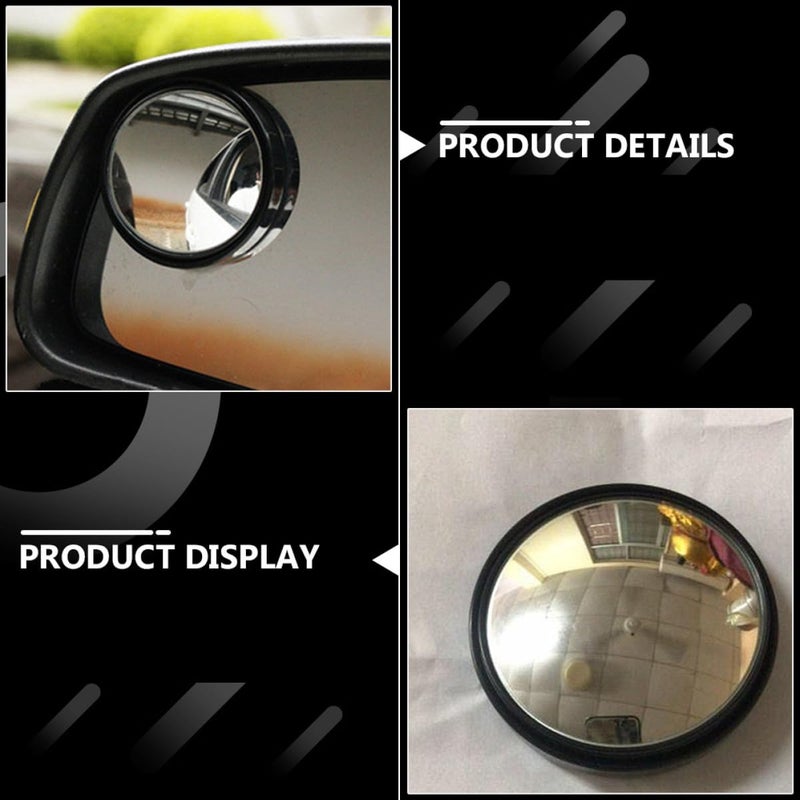 Wide Angle Blind Spot Mirror 360 Adjustable Press Mount Auxiliary Rear View Mirror Black - Image 5