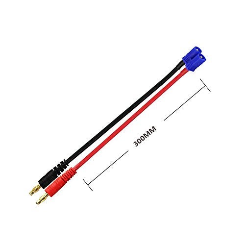 FLY RC 2pcs 4mm Male Banana Plug to EC2 Male Connector RC Balance Charge Lead Adapter 16AWG for Hubsan H501S X4 RC Quadcopter Lipo Battery - Image 2