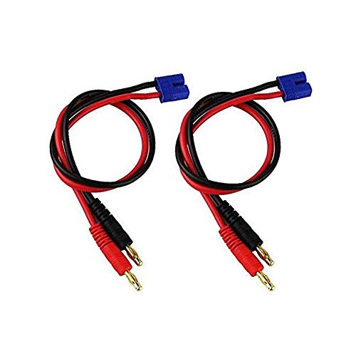 FLY RC 2pcs 4mm Male Banana Plug to EC2 Male Connector RC Balance Charge Lead Adapter 16AWG for Hubsan H501S X4 RC Quadcopter Lipo Battery - Image 1