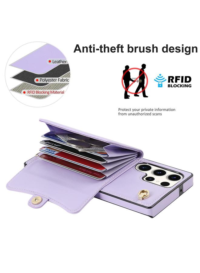 S-TOP Case For Samsung Galaxy S24 Ultra 5G RFID Card Slot Phone Case with Long Lanyard - Image 3