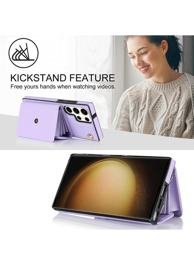 S-TOP Case For Samsung Galaxy S24 Ultra 5G RFID Card Slot Phone Case with Long Lanyard - Image 5