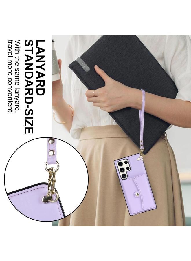 S-TOP Case For Samsung Galaxy S24 Ultra 5G RFID Card Slot Phone Case with Long Lanyard - Image 4