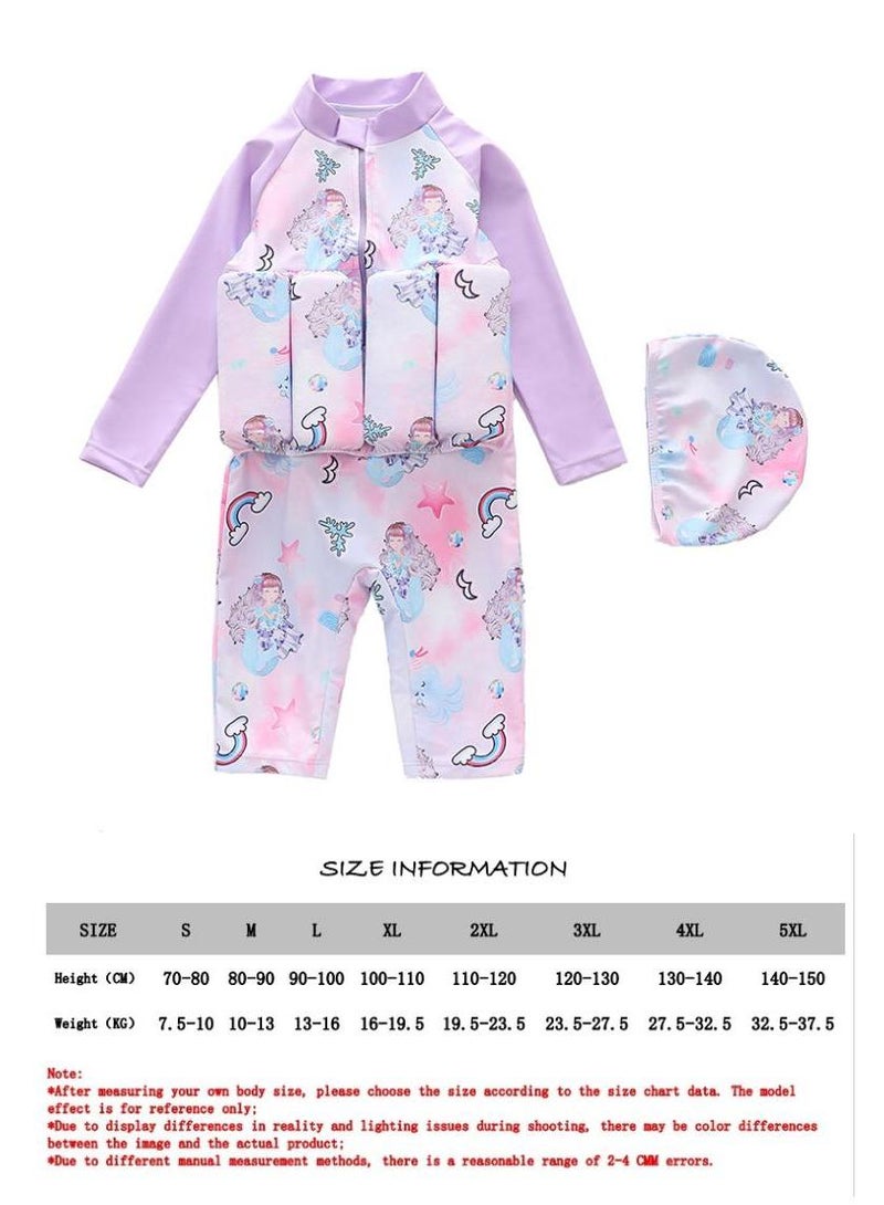 One-Piece Floatation Swimsuit Float Suit With Adjustable Buoyancy Bathing Suit Cartoon Short Sleeve Swimwear Jumpsuit Cartoon Swimsuit For Girls - Image 3