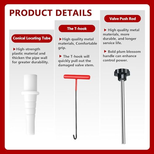 Lettry 38Pcs Quick Change Tire Valve Stem Core Tool Kit TR412 TR413 TR414 Valve Replacement Tools 8Way Valve Tool Set for Car ATV Truck Lawn Mower Small Trailer Fix Leaky Tire Valves - Image 5