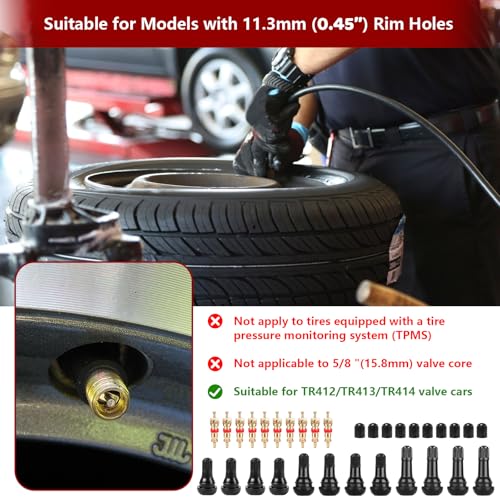 Lettry 38Pcs Quick Change Tire Valve Stem Core Tool Kit TR412 TR413 TR414 Valve Replacement Tools 8Way Valve Tool Set for Car ATV Truck Lawn Mower Small Trailer Fix Leaky Tire Valves - Image 3