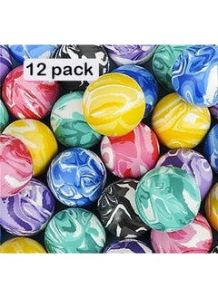 Kicko Kicko 2 Inch Marble Balls - 12 Pieces of Assorted 2 Tone Colors - for Vase, Landscapes, Collection, Stress Reliever, Novelties, Party Favors  - Image 2