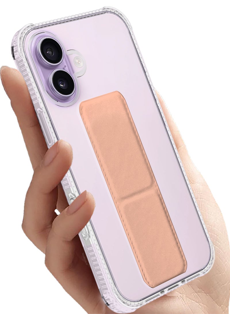 CATANES 3 Packs Finger Grip Clear Case Cover for iPhone 17- Kickstand Car Magnetic Holder Multi-function Protective Two-in-one Case with Two 3D Screen Protectors - Pink - Image 2