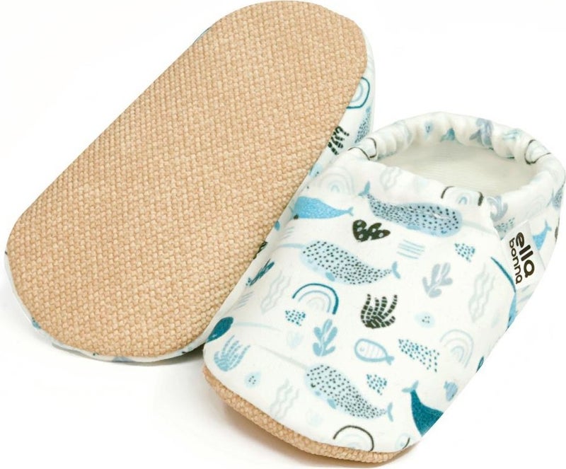 Ella Bonna Patterned Baby Booties, Non-Slip Sole, Home Nursery Shoes Slippers, Swordfish  - Image 3