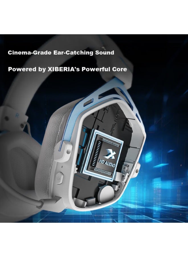 Xiberia K03s Quad-mode Smart Display Gaming Headset Over-ear Esports Delta Tuned Sound Positioning Gem Blue Top1 - Image 2