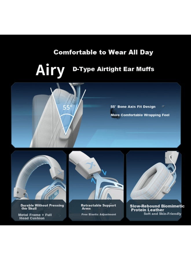 Xiberia K03s Quad-mode Smart Display Gaming Headset Over-ear Esports Delta Tuned Sound Positioning Gem Blue Top1 - Image 4