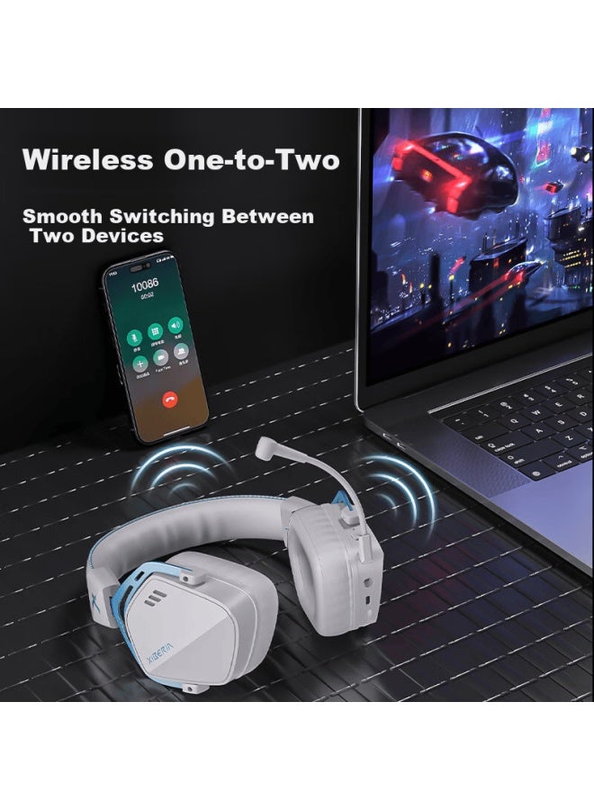 Xiberia K03s Quad-mode Smart Display Gaming Headset Over-ear Esports Delta Tuned Sound Positioning Gem Blue Top1 - Image 5