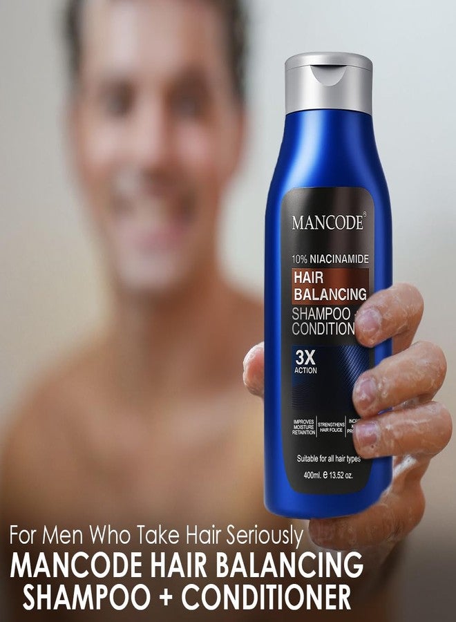 MAN CODE Mancode Hair Balancing Shampoo + Conditioner | Dual Action Formula for Oil Control, Strength & Shine | 400ml | For Men & Women | Reduces Hair Fall & Dandruff - Image 3