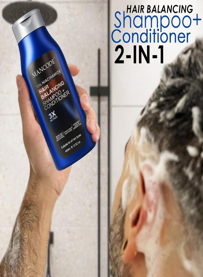 MAN CODE Mancode Hair Balancing Shampoo + Conditioner | Dual Action Formula for Oil Control, Strength & Shine | 400ml | For Men & Women | Reduces Hair Fall & Dandruff - Image 4
