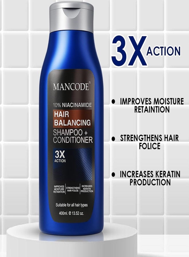 MAN CODE Mancode Hair Balancing Shampoo + Conditioner | Dual Action Formula for Oil Control, Strength & Shine | 400ml | For Men & Women | Reduces Hair Fall & Dandruff - Image 5