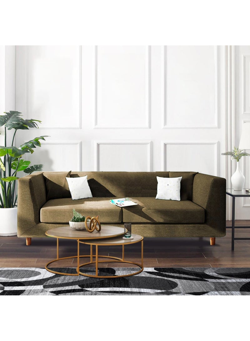 Karnak Alron 3 Seater Velvet  Sofa – Green