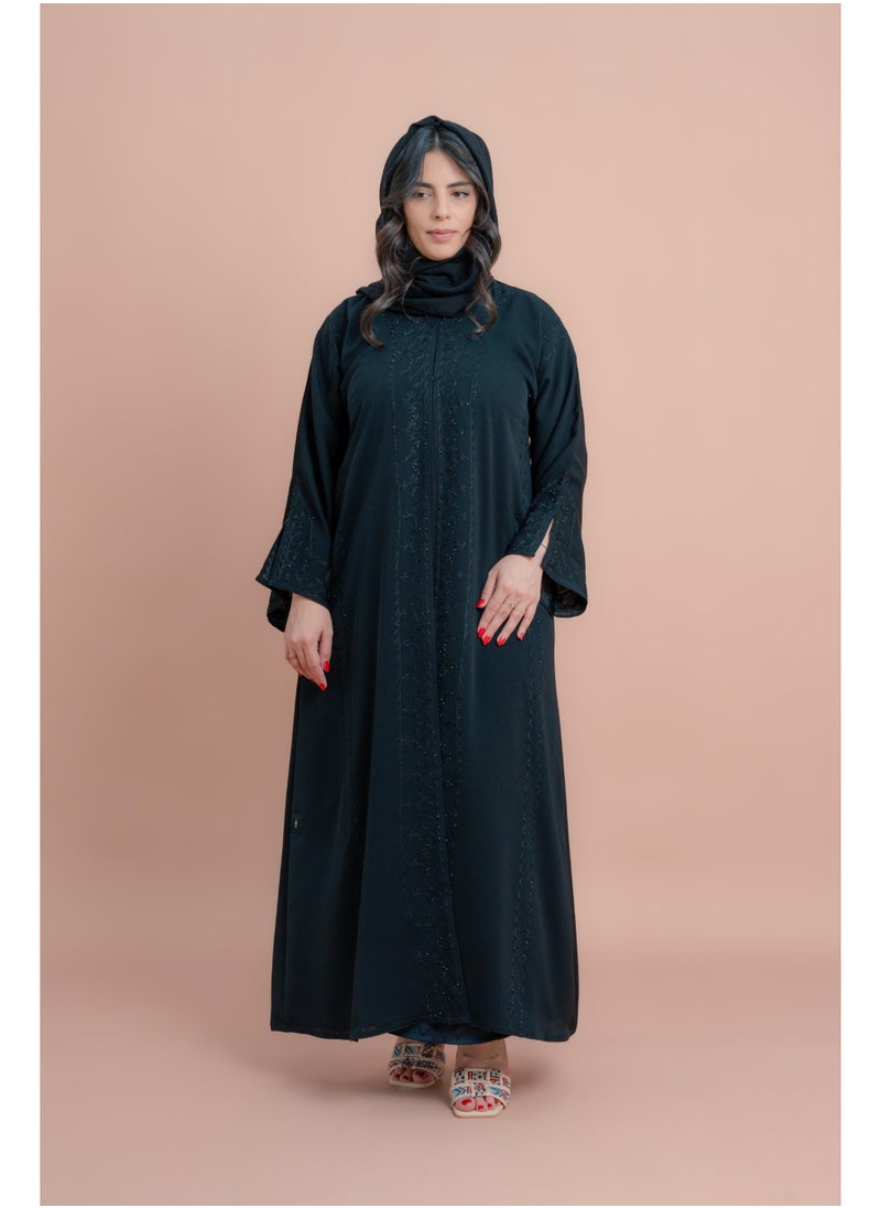 اكسا عباية آري العصرية المطرزة  - Image 1