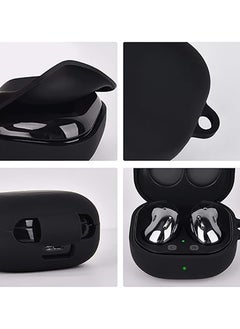 Generic Silicone Case for Samsung Galaxy Buds 2 Pro/Galaxy Buds 2/Galaxy Buds Pro/Galaxy Buds Pro 2/Galaxy Buds Live/Galaxy Buds FE with Keychain Cover (Black)  - Image 4