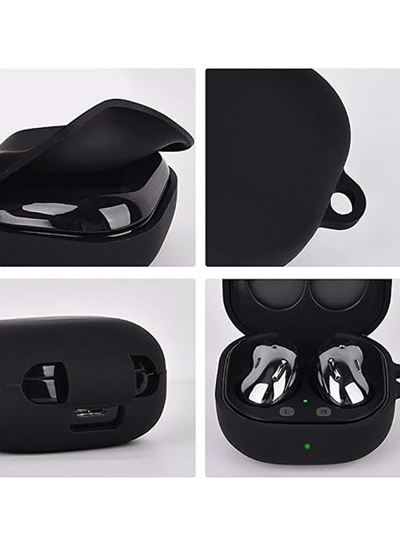 Silicone Case for Samsung Galaxy Buds 2 Pro/Galaxy Buds 2/Galaxy Buds Pro/Galaxy Buds Pro 2/Galaxy Buds Live/Galaxy Buds FE with Keychain Cover (Black)  - Image 4