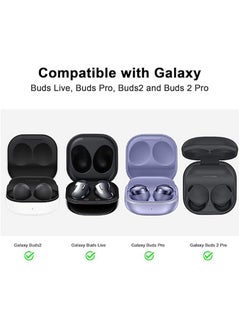 Generic Silicone Case for Samsung Galaxy Buds 2 Pro/Galaxy Buds 2/Galaxy Buds Pro/Galaxy Buds Pro 2/Galaxy Buds Live/Galaxy Buds FE with Keychain Cover (Black)  - Image 2