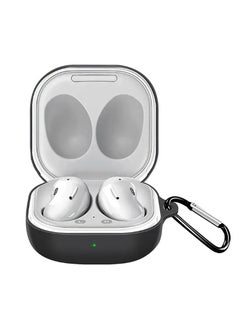 Generic Silicone Case for Samsung Galaxy Buds 2 Pro/Galaxy Buds 2/Galaxy Buds Pro/Galaxy Buds Pro 2/Galaxy Buds Live/Galaxy Buds FE with Keychain Cover (Black)  - Image 1