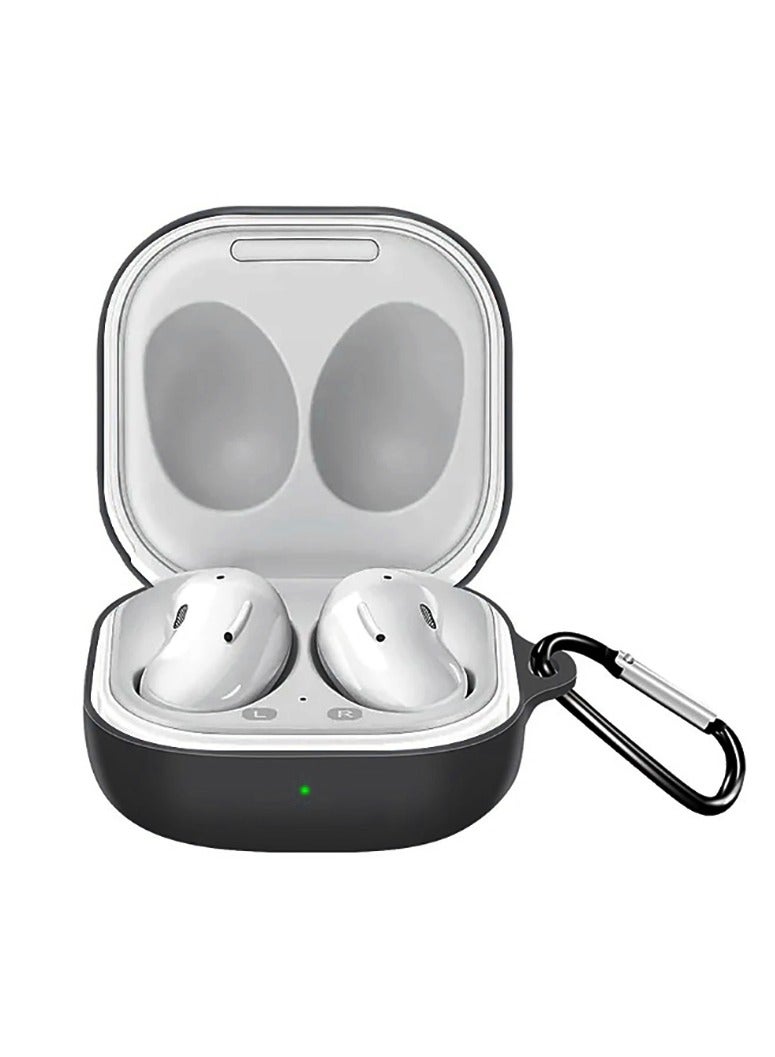 Silicone Case for Samsung Galaxy Buds 2 Pro/Galaxy Buds 2/Galaxy Buds Pro/Galaxy Buds Pro 2/Galaxy Buds Live/Galaxy Buds FE with Keychain Cover (Black)  - Image 1