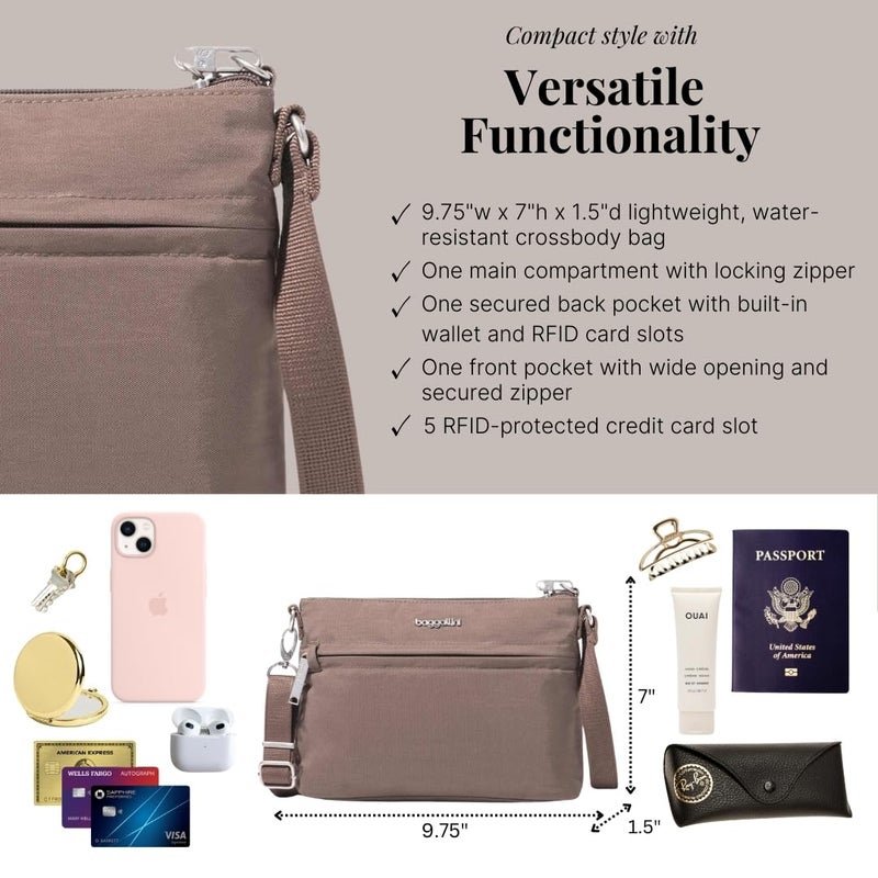 Baggallini حقيبة براجاليني النسائية سكيورتيكس® المضادة للسرقة ميمينتو كروس بودي، بورتوبيلو - Image 4