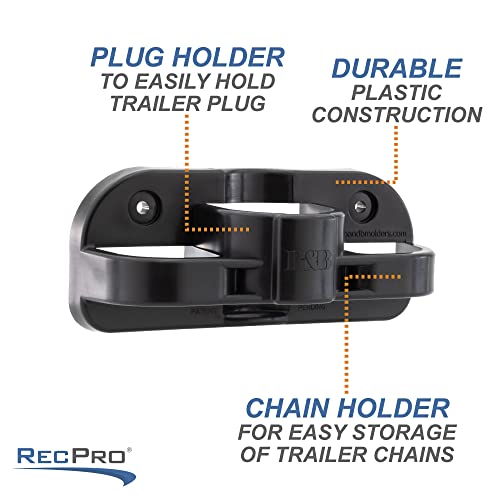 RecPro Trailer Wiring Harness Plug Holder & Chain Hanger | Durable UV & Impact-Resistant Plastic for Secure Storage - Image 4