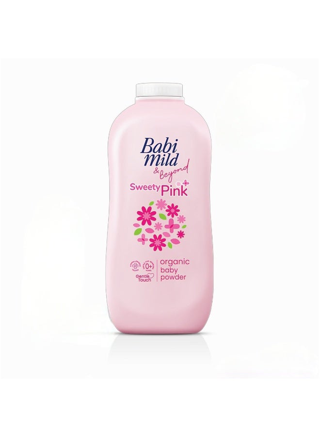 Organic BabI Mild Sweet Pink Baby Powder 350g – Ultra soft with a lovely floral scent
