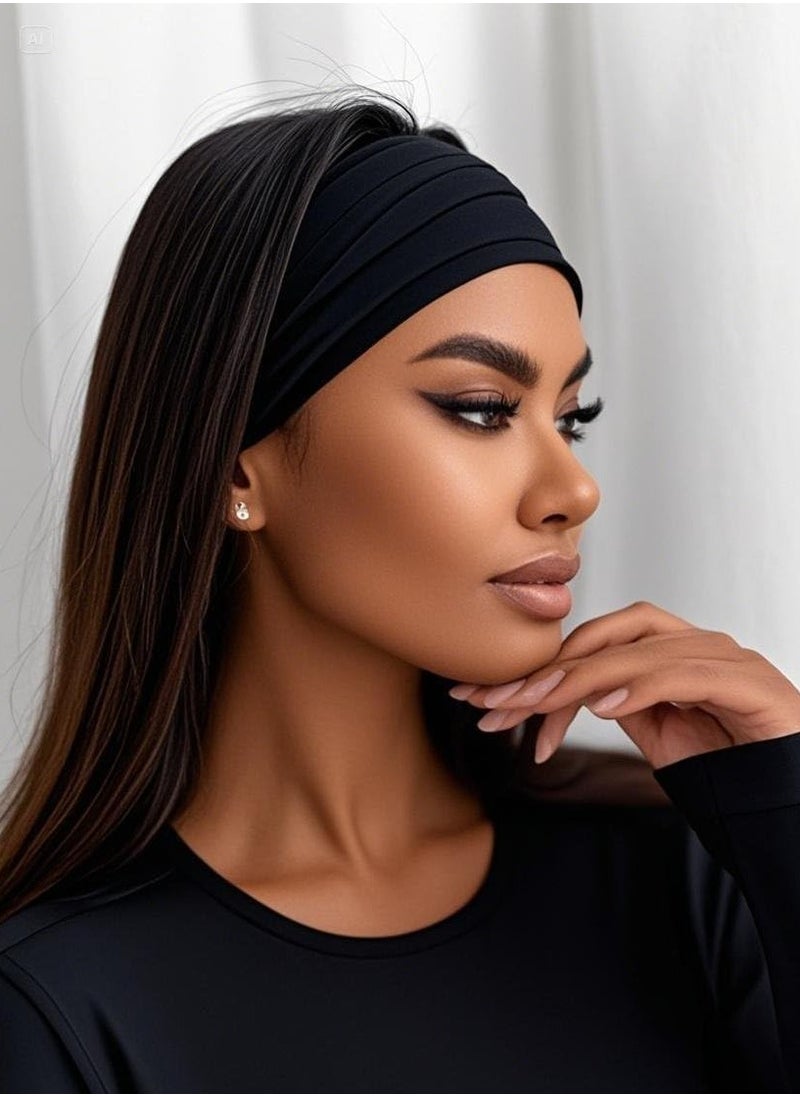 Generic Wide Headbands for Women, Extra Large Headband, Twist Knot Hair Accessories(Black)  - Image 1