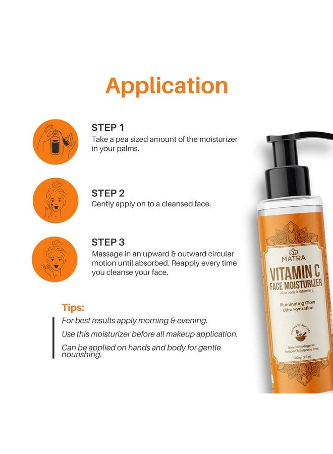 Matra Daily Use Vitamin C Moisturizer Cream For Ultra Hydration And Illuminating Glow - Paraben And Sulphate Free Face Moisturizer (100G/3.5Oz) - Image 3