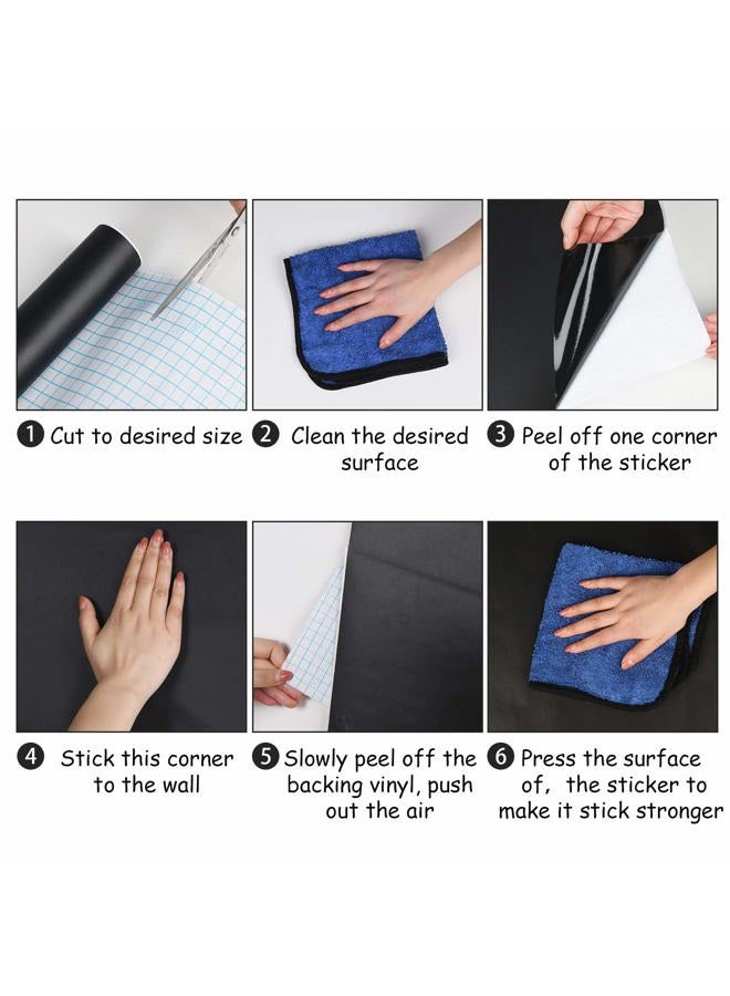 KDG Chalkboard Wall Sticker Decal Blackboard Wallpaper Large Contact Paper Roll Self Adhesive DIY Reusable Erasable Stickers Black 1.18 x 1.37 17.2 inches KDG-007 - Image 3