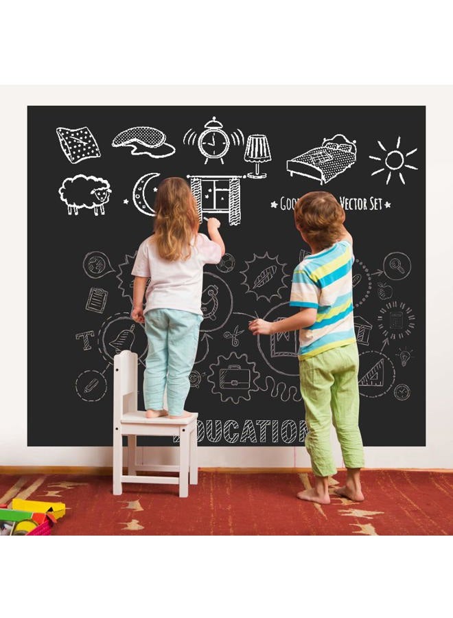 KDG Chalkboard Wall Sticker Decal Blackboard Wallpaper Large Contact Paper Roll Self Adhesive DIY Reusable Erasable Stickers Black 1.18 x 1.37 17.2 inches KDG-007 - Image 4