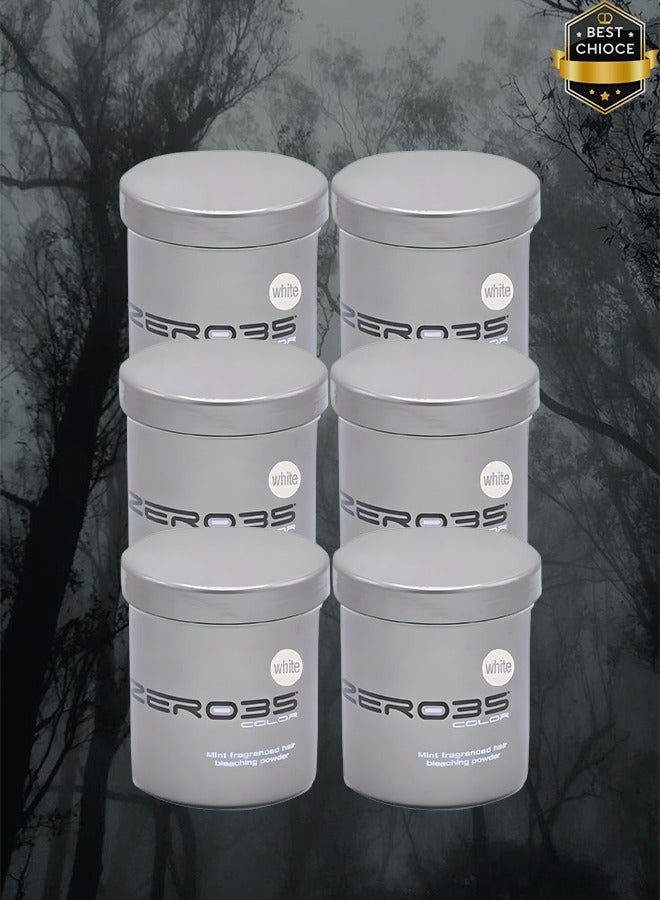 zero35 6 Pieces Mint Fragranced Hair Bleaching Powder White 500ml - Image 1
