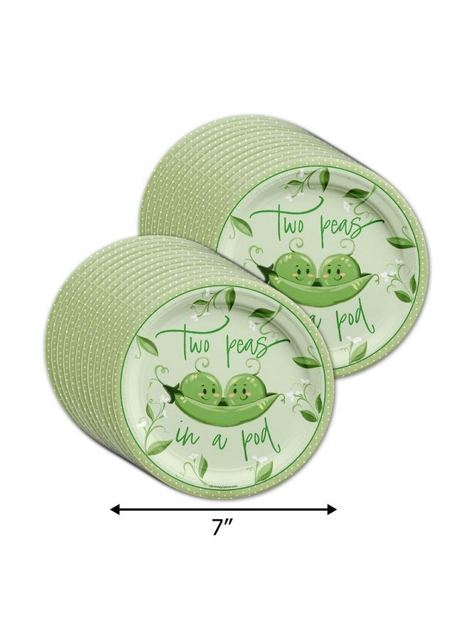 Birthday Galore Birthday Galore Two Peas in a Pod Twins Baby Shower Party Tableware Set Includes Plates Napkins | Kit for 24  - Image 3